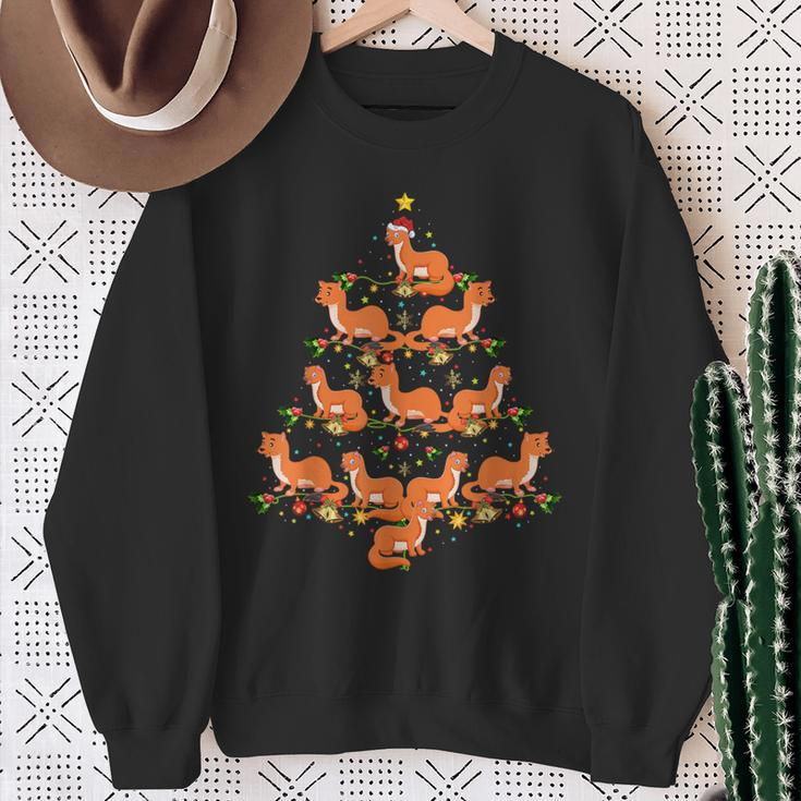 Weasel Lover Xmas Matching Santa Weasel Christmas Tree Sweatshirt Gifts for Old Women