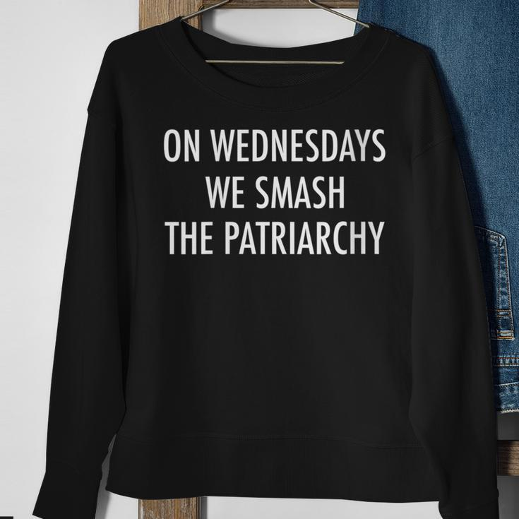On Wednesdays We Smash The Patriarchy Feminist Sweatshirt Gifts for Old Women