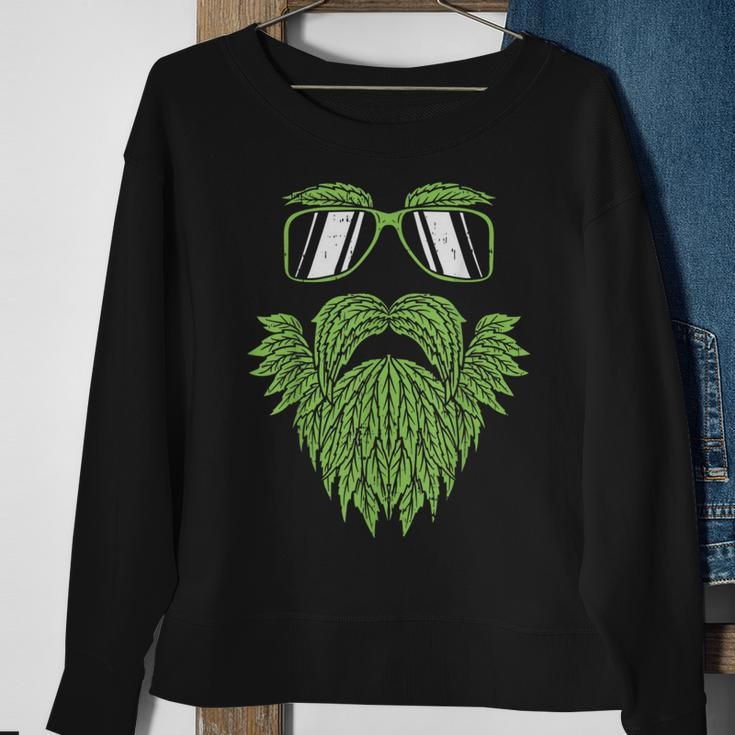 Weed Beard Face Marijuana Cannabis Irish Hipster Sweatshirt Gifts for Old Women