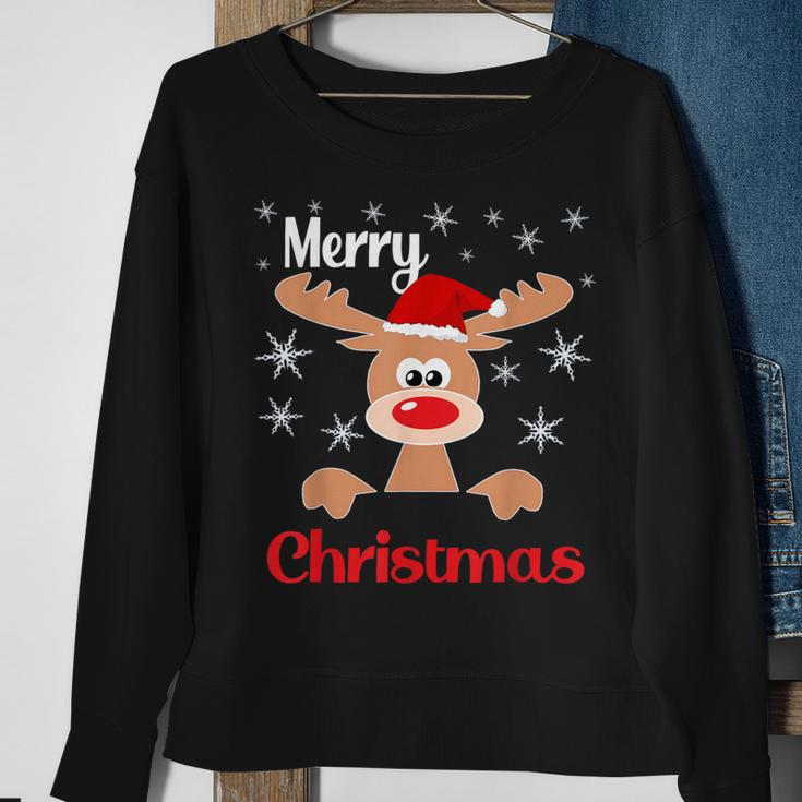 Weihnachts Rentier Weihnachtsmütze Merry Christmas Sweatshirt Geschenke für alte Frauen