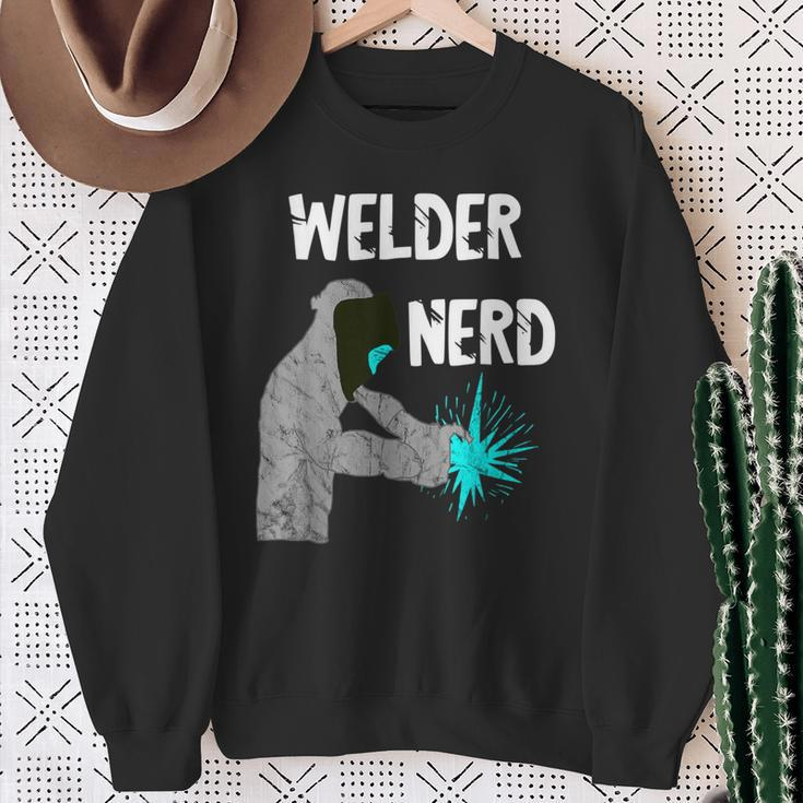 Welding Nerd Welder Helmet Weld Metal Workers Slworkers Sweatshirt Gifts for Old Women