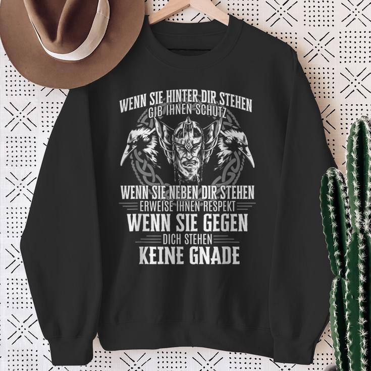 Wenn Sie Hinter Dir Stehen Wikinger Nordmann Warriors Sweatshirt Geschenke für alte Frauen