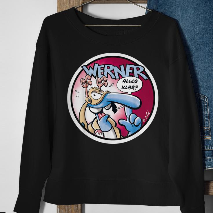 Werner - Alles klar? Comic-Design Herren Sweatshirt in Schwarz, Lustiges Motiv Geschenke für alte Frauen