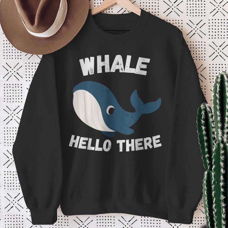 Whale Hello There Whale Colleagues Hello Sweatshirt Gifts for Old Women