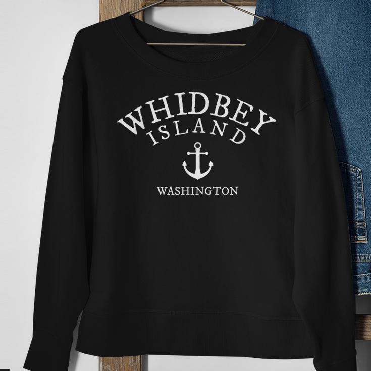 Whidbey Island Wa Washington Nautical Theme Sea Town Sweatshirt Gifts for Old Women