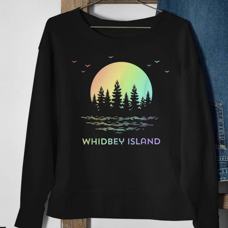 Whidbey Island Washington Sunset Nature Sweatshirt Gifts for Old Women