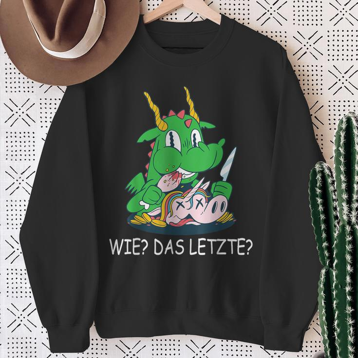 Wie Das Letzte Dragon Eats Unicorn Dragon Lord Sweatshirt Geschenke für alte Frauen