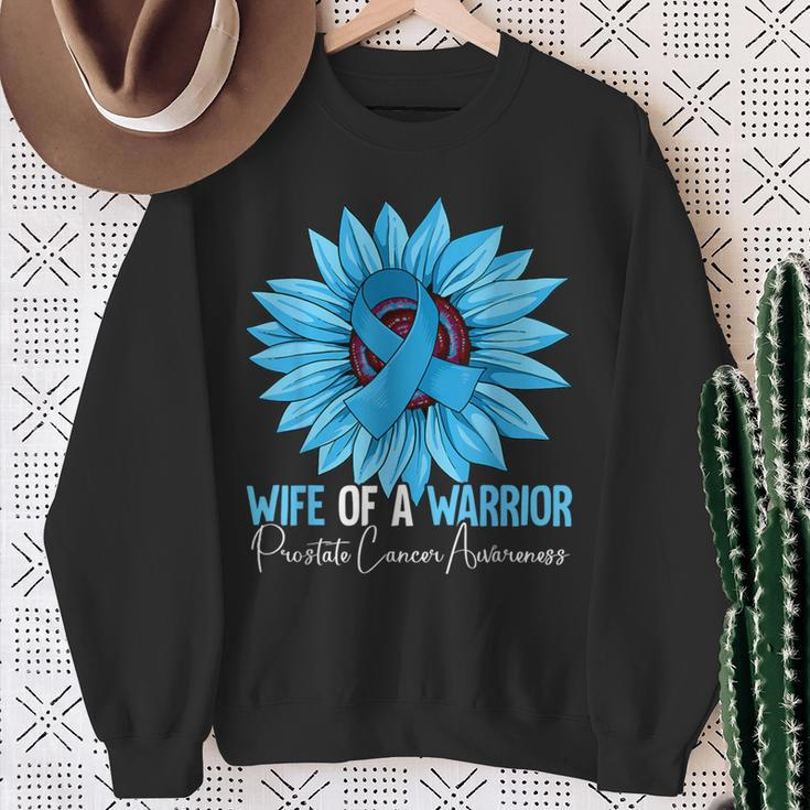 Wife Of A Warrior Prostate Cancer Awareness Sweatshirt Gifts for Old Women