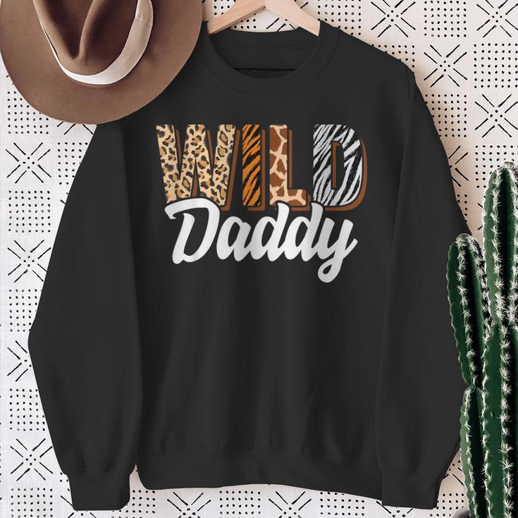 Wild Daddy Zoo Born Two Be Wild B-Day Safari Jungle Animal Sweatshirt Gifts for Old Women