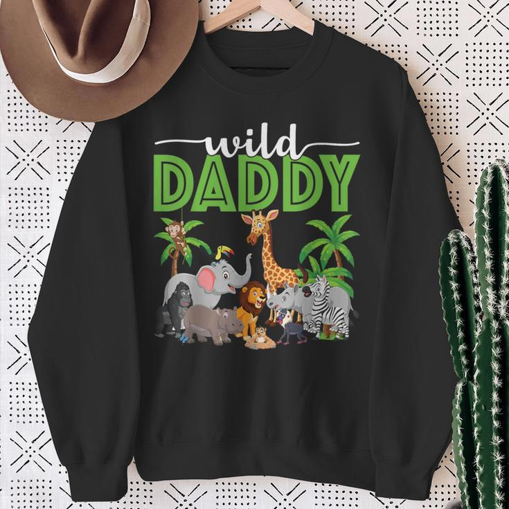 Wild Daddy Zoo Born Two Be Wild B-Day Safari Jungle Animal Sweatshirt Gifts for Old Women