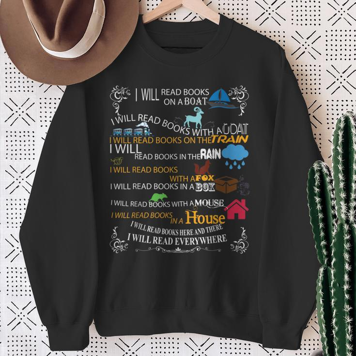 I Will Read Books On A Boat & Everywhere Reading Sweatshirt Gifts for Old Women