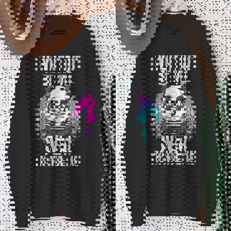 I Won't Quit But I'll Swear The Whole Time Gym Quote Sweatshirt Gifts for Old Women
