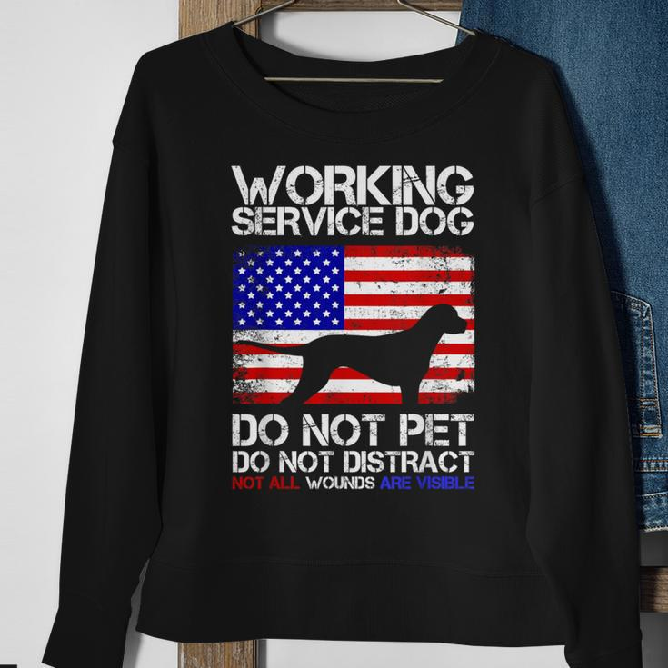 Working Service Dog Assistant Support Ptsd Veteran Sweatshirt Gifts for Old Women