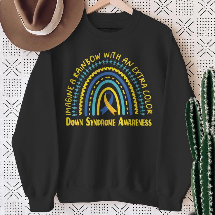 World Down Syndrome Day Awareness National T21 Month Rainbow Sweatshirt Gifts for Old Women