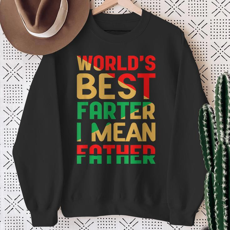 Worlds Best Farter I Mean Father Fathers Day Black Dad Sweatshirt Gifts for Old Women