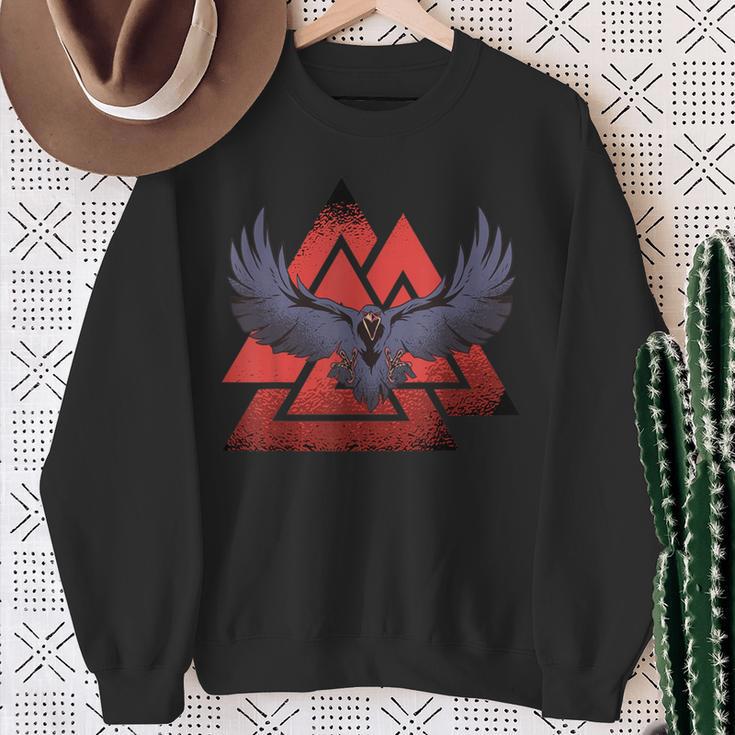 Wotansknoten Odin Ravens Valknut Valhalla Odinskind Wodan Sweatshirt Geschenke für alte Frauen