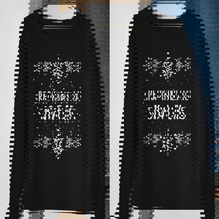 Xmas Themed Spread Kindness Like Snowflakes Merry Christmas Sweatshirt Gifts for Old Women