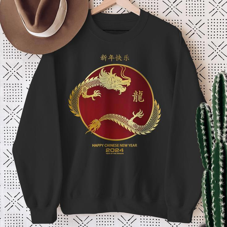 Year Of The Dragon Chinese New Year 2024 Wood Dragon Sweatshirt Gifts for Old Women