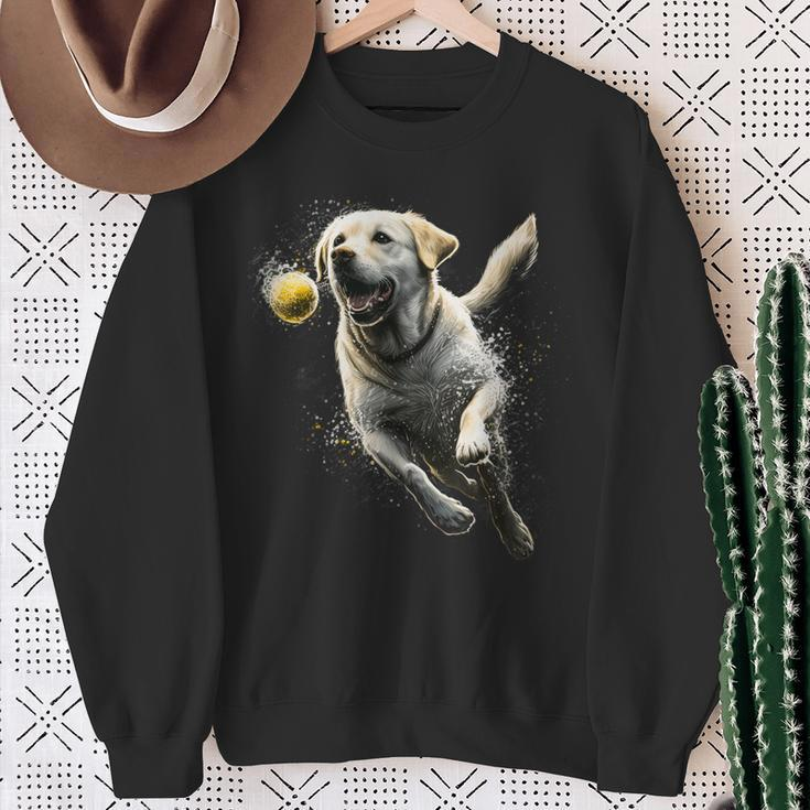 Yellow Labrador Retriever Chasing A Ball Labrador Retriever Sweatshirt Gifts for Old Women