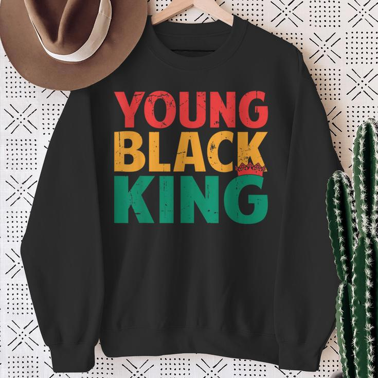 Young Black King African American Black Heritage Afro Boys Sweatshirt Gifts for Old Women