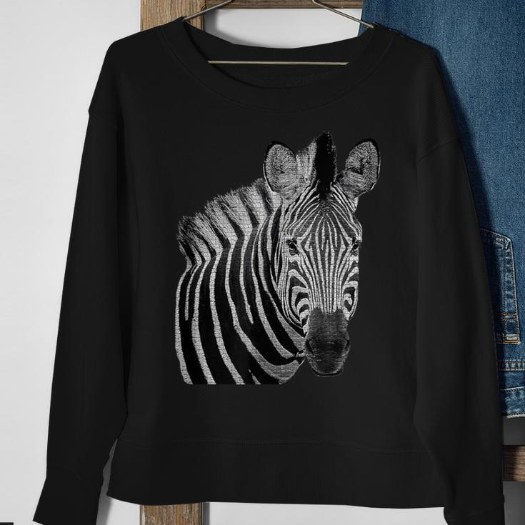 Zebra Face Wildlife Animal African Safari Wild EyesSweatshirt Gifts for Old Women