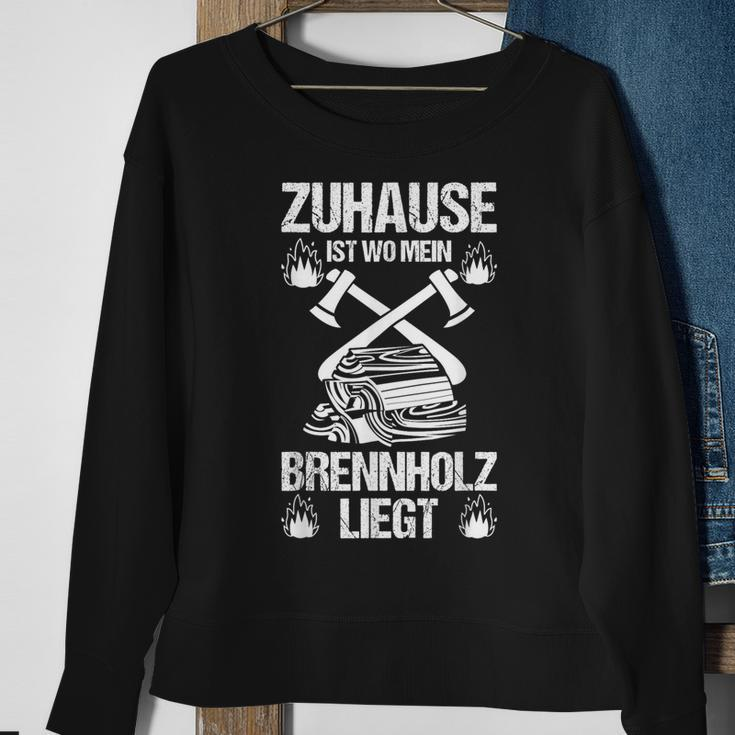 Zuhause Ist Wo Mein Brennholz Liegt Black Sweatshirt Geschenke für alte Frauen