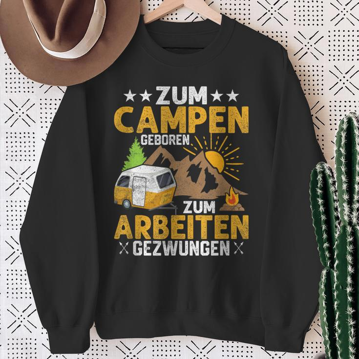 Zum Camping Geboren Zum Arbeiten Zwungen Camper Camping Sweatshirt Geschenke für alte Frauen