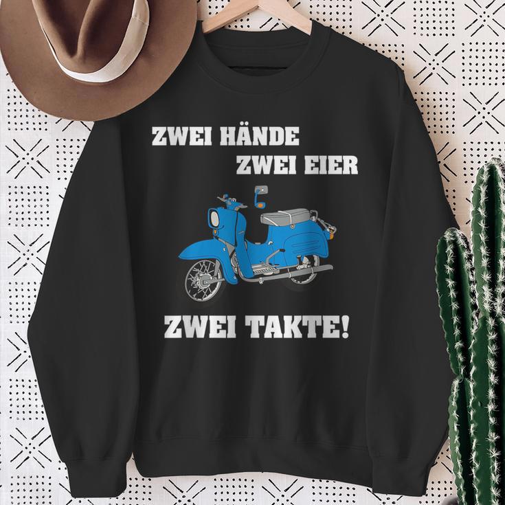 Zwei Hände Zwei Eier Zwei Takte Simsonfahrer Schwalbe Sweatshirt Geschenke für alte Frauen