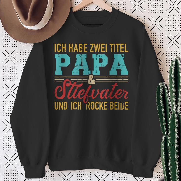 Zwei Titel Papa Und Steppapa Und Rocke Both Stepdad Sweatshirt Geschenke für alte Frauen