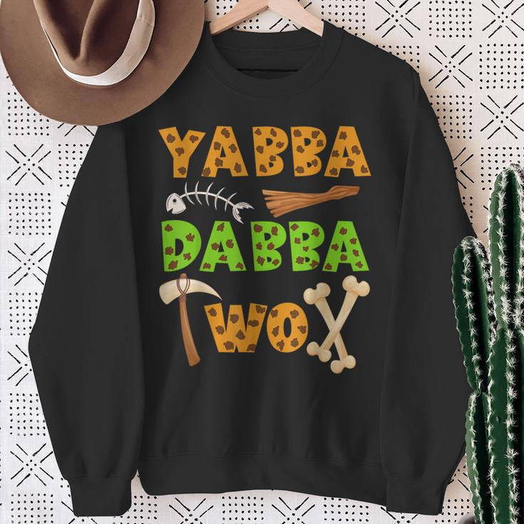 «Yabba Dabba Two» Caveman Ancient Times 2Nd Birthday Party Sweatshirt Gifts for Old Women