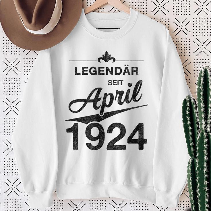 100 Geburtstag 100 Jahre Alt Legendär Seit April 1924 Sweatshirt Geschenke für alte Frauen