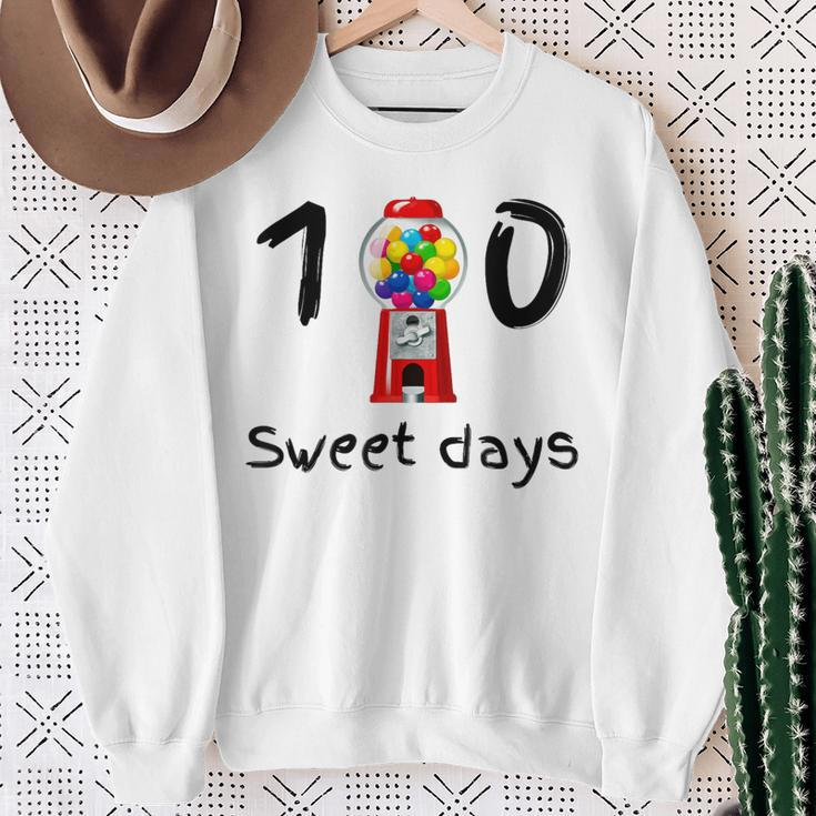 100 Süße Schultage Kaugummiautomat Lehrerin Studentin Sweatshirt Geschenke für alte Frauen