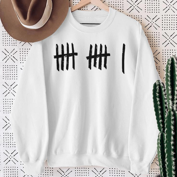11Th Birthday Outfit 11 Years Old Tally Marks Anniversary Sweatshirt Gifts for Old Women