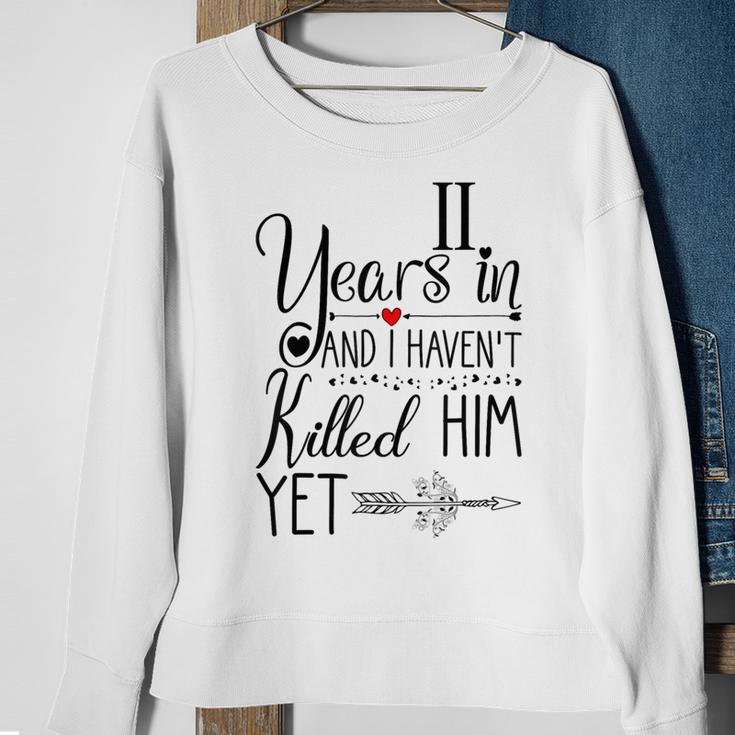 11Th Wedding Anniversary For Her 11 Years Of Marriage Sweatshirt Gifts for Old Women