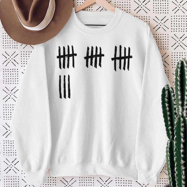 18Th Birthday Outfit 18 Years Old Tally Marks Anniversary Sweatshirt Gifts for Old Women