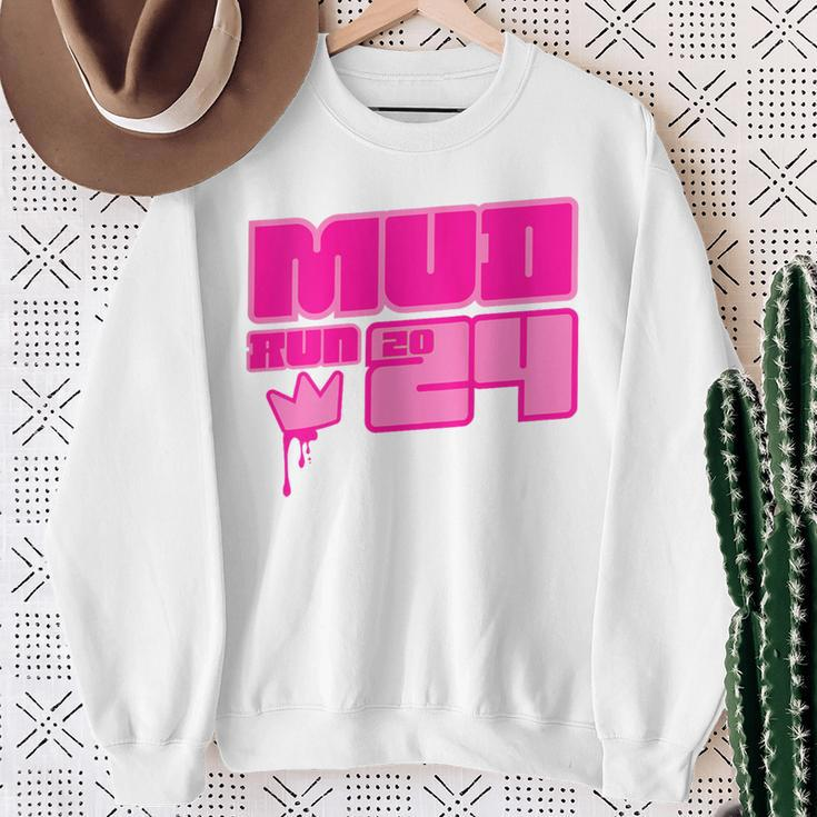 5K Mud Run 2024 Princess Muddy Pit Obstacles Mudding Team Sweatshirt Gifts for Old Women