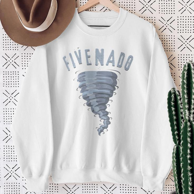5Th Birthday Tornado Turning Five Fivenado Sweatshirt Gifts for Old Women