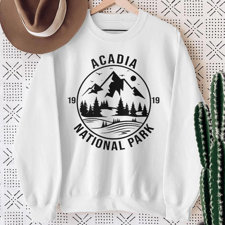 Acadia National Park Maine Mountains Nature Hiking Vintage Sweatshirt Gifts for Old Women