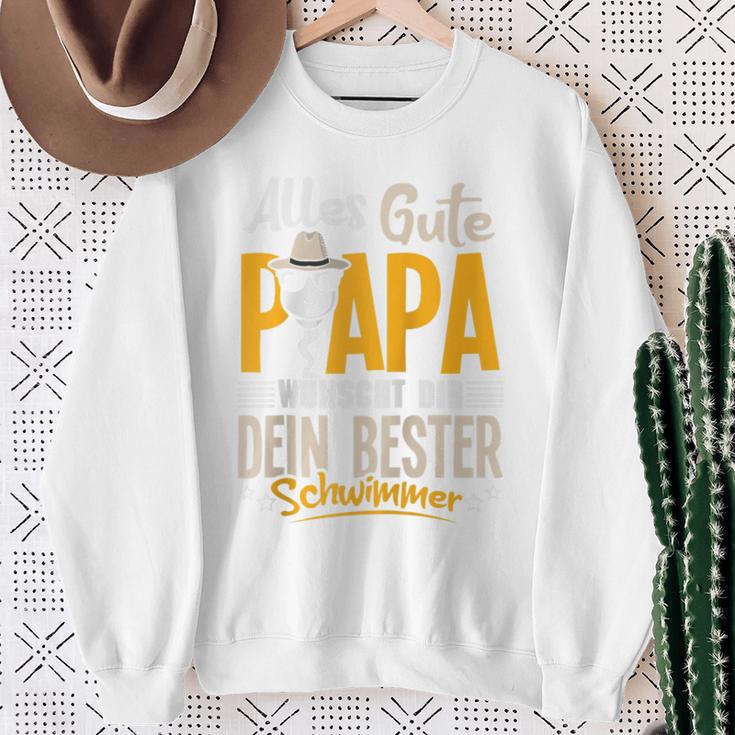 Alles Gute Papa Dein Bester Schwimmer -Ater Papaatertag Raglan Sweatshirt Geschenke für alte Frauen