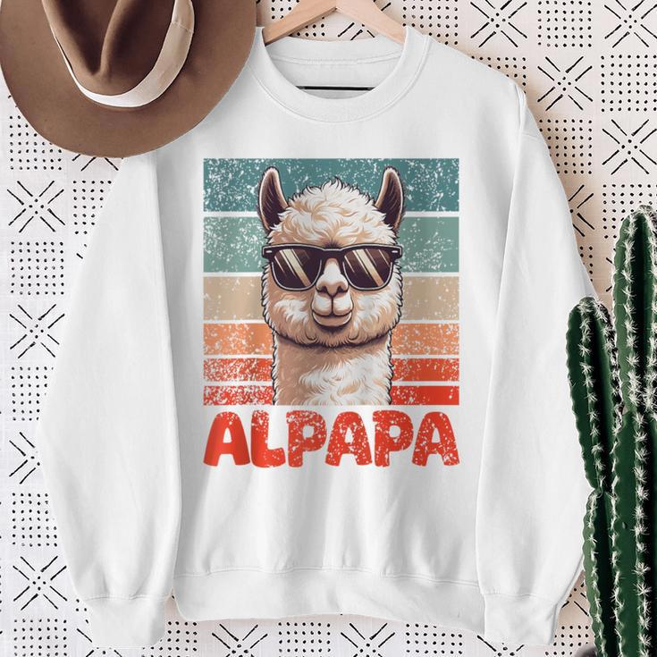 Alpapaatertag Bester Papa Alpaka Raglan Sweatshirt Geschenke für alte Frauen