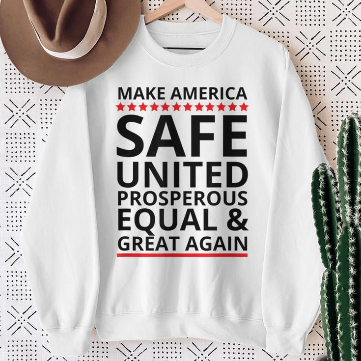 Make America Safe United Equal And Again Pride Trump 2020 Sweatshirt Gifts for Old Women