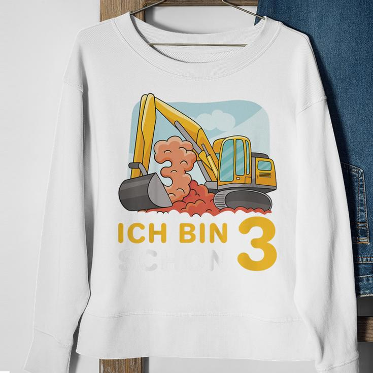 Bagger 3. Geburtstag Jungen Sweatshirt Ich Bin Schon 3 Jahre Schwarz Geschenke für alte Frauen