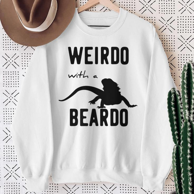 Bearded Dragon- Reptile Lizard Lover- Weirdo With A Beardo Sweatshirt Gifts for Old Women