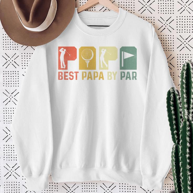 Best Papa By Par Golf Opa Golfer Golfing Dad Retro Sweatshirt Geschenke für alte Frauen