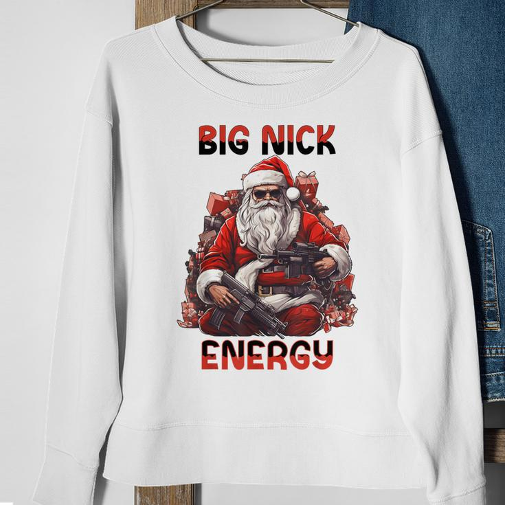 Big Nick Energy Vintage Gangster Santa Claus Wink Christmas Sweatshirt Gifts for Old Women