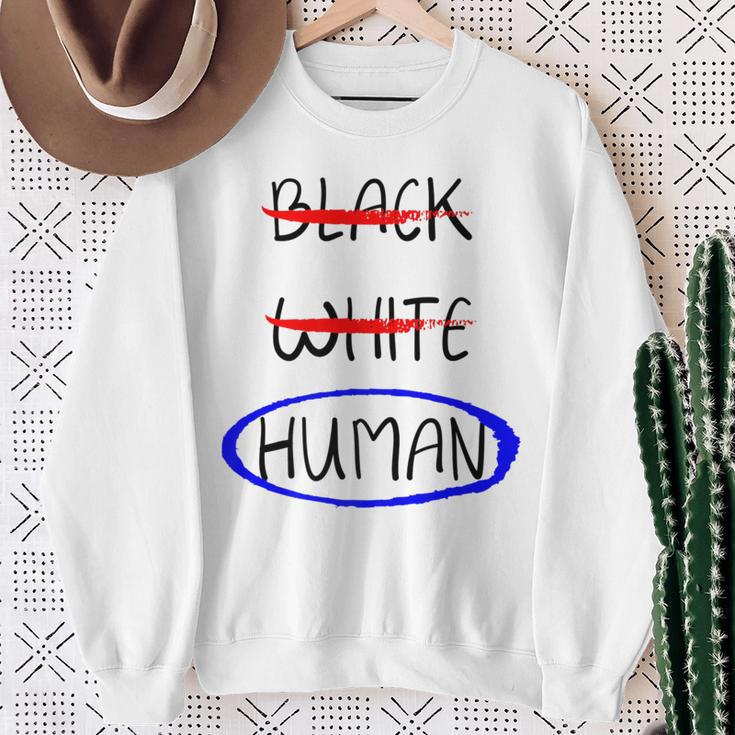 Black White Human Fight Hate Anti Racism Sweatshirt Gifts for Old Women