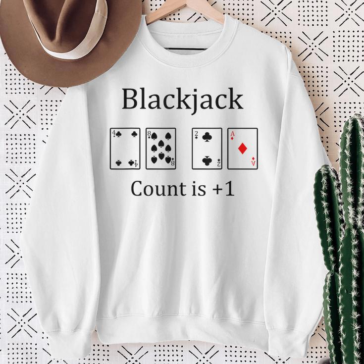 Blackjack 21 Game Card Counting Gambling Sweatshirt Gifts for Old Women