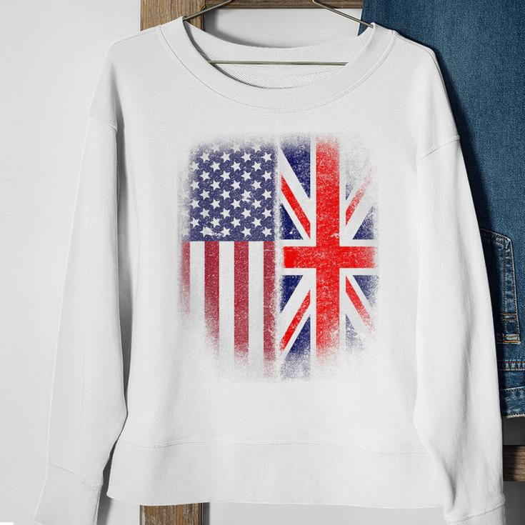 British American Flag Great Britain Union Jack Uk Sweatshirt Gifts for Old Women
