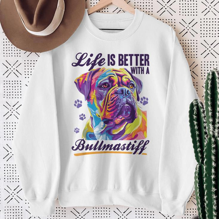 Bullmastiff Hunderasse Das Leben Ist Besser Mit Einem Bullmastiff Sweatshirt Geschenke für alte Frauen