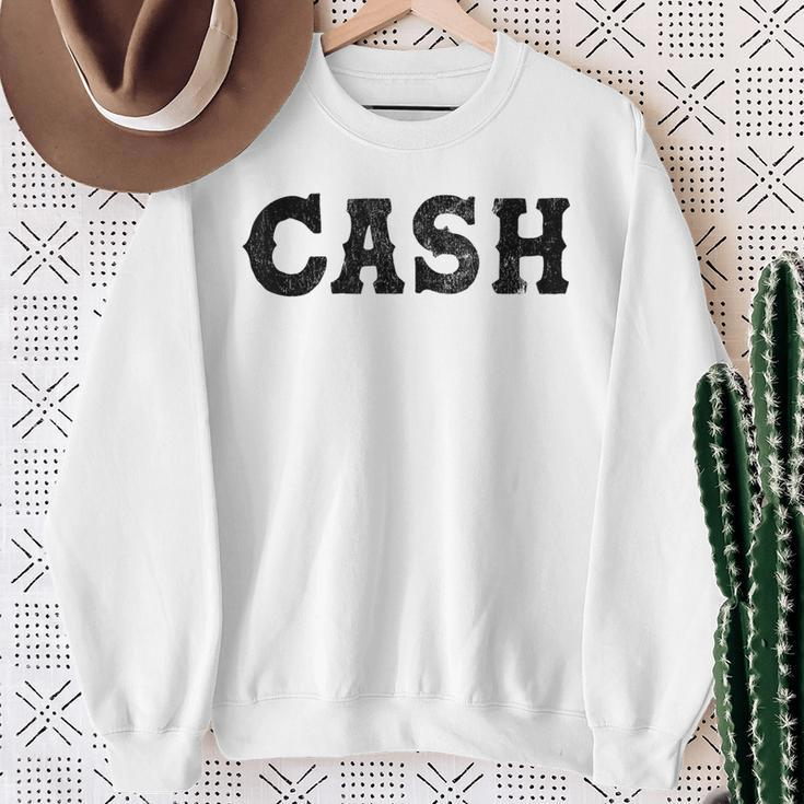 Cash Country Music Lovers Outlaw Vintage Retro Distressed Sweatshirt Gifts for Old Women